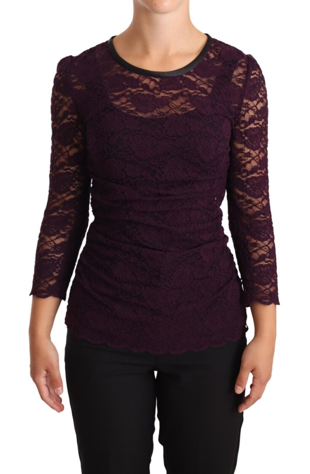 Dolce & Gabbana Elegant Sheer Lace Long Sleeve Blouse Dolce & Gabbana