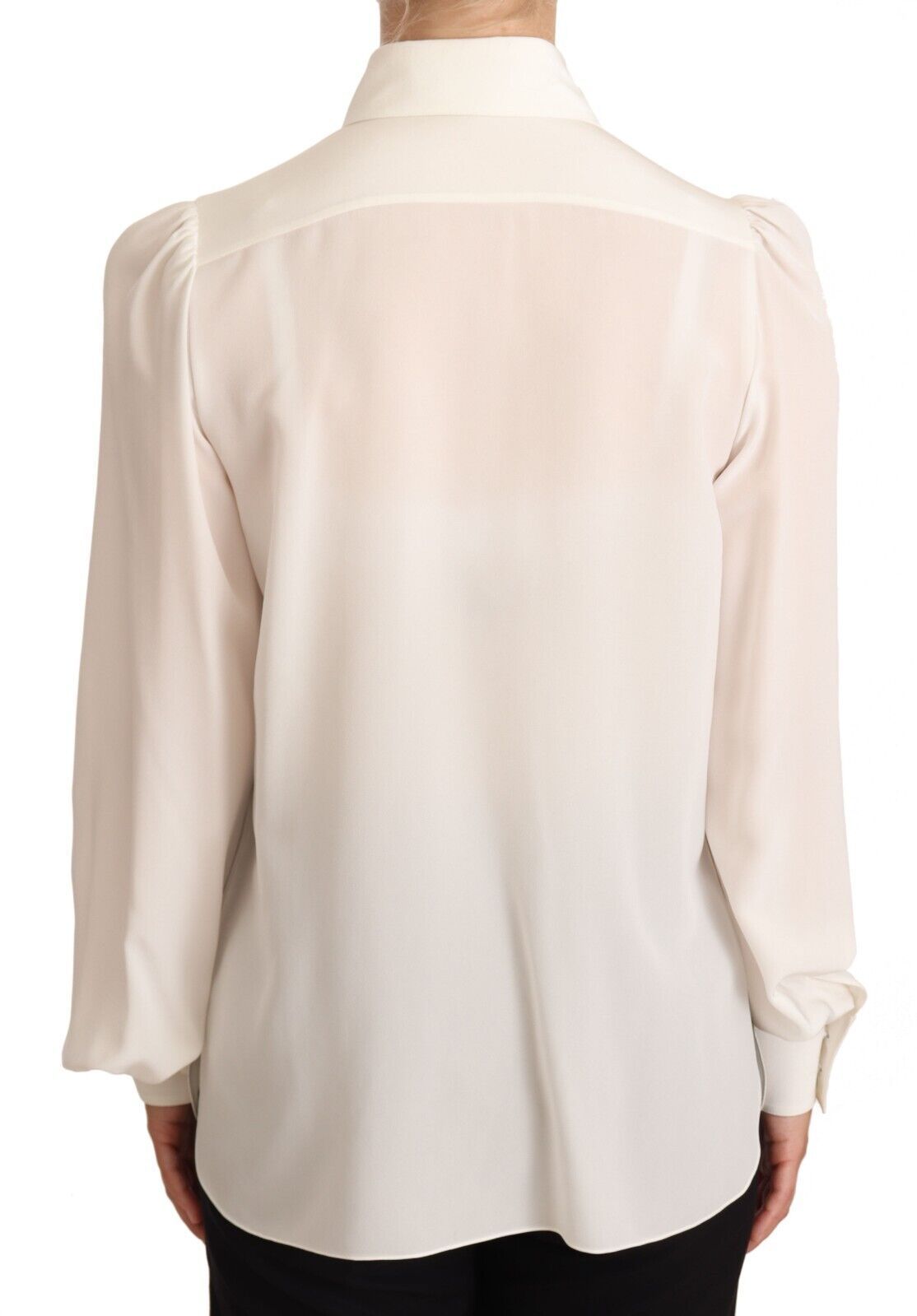 Dolce & Gabbana Elegant Silk Top in Off White Dolce & Gabbana