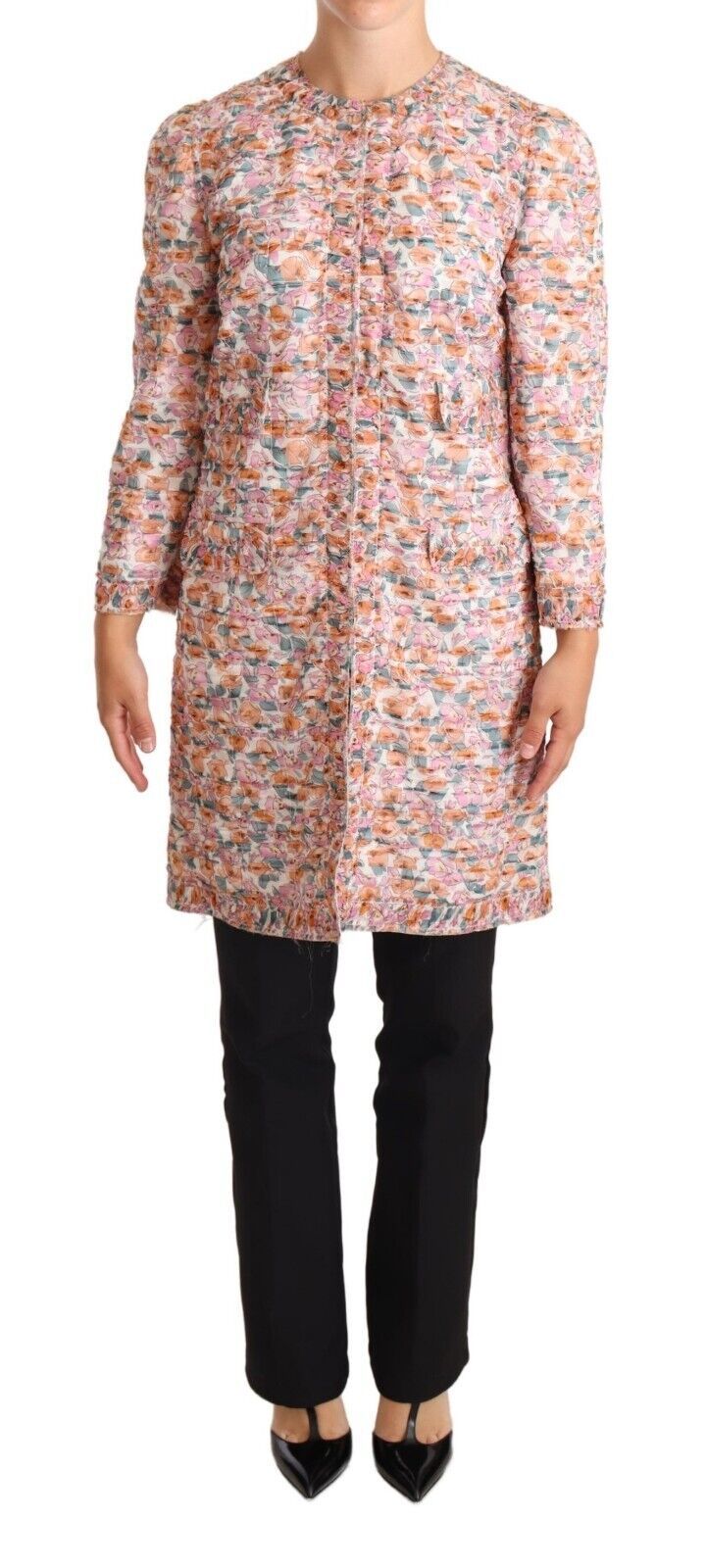 Dolce & Gabbana Elegant Floral Silk Trench Coat Dolce & Gabbana