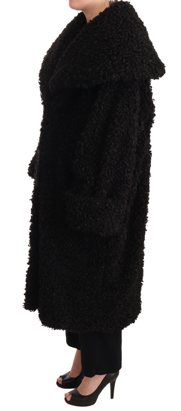 Dolce & Gabbana Elegant Black Fur Cape Trench Coat Dolce & Gabbana