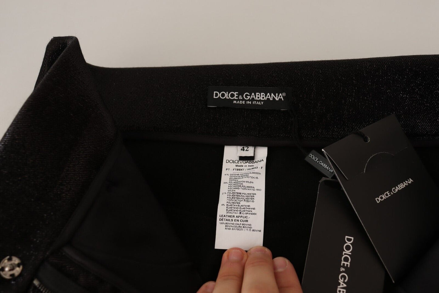 Dolce & Gabbana Elegant Slim Fit Shimmer Cropped Pants Dolce & Gabbana