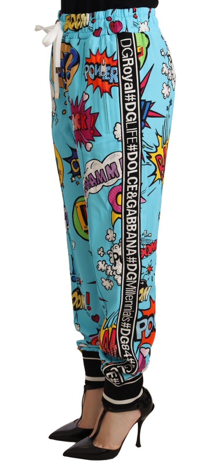 Dolce & Gabbana Chic Cartoon Print Knitted Jogger Pants Dolce & Gabbana