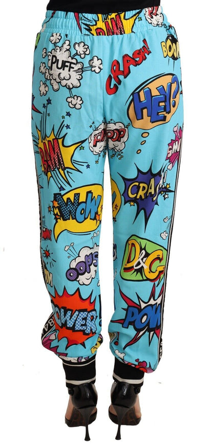 Dolce & Gabbana Chic Cartoon Print Knitted Jogger Pants Dolce & Gabbana