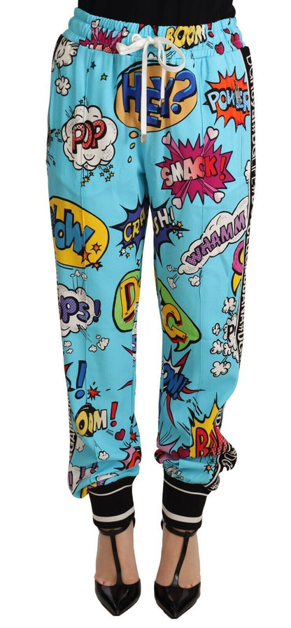 Dolce & Gabbana Chic Cartoon Print Knitted Jogger Pants Dolce & Gabbana