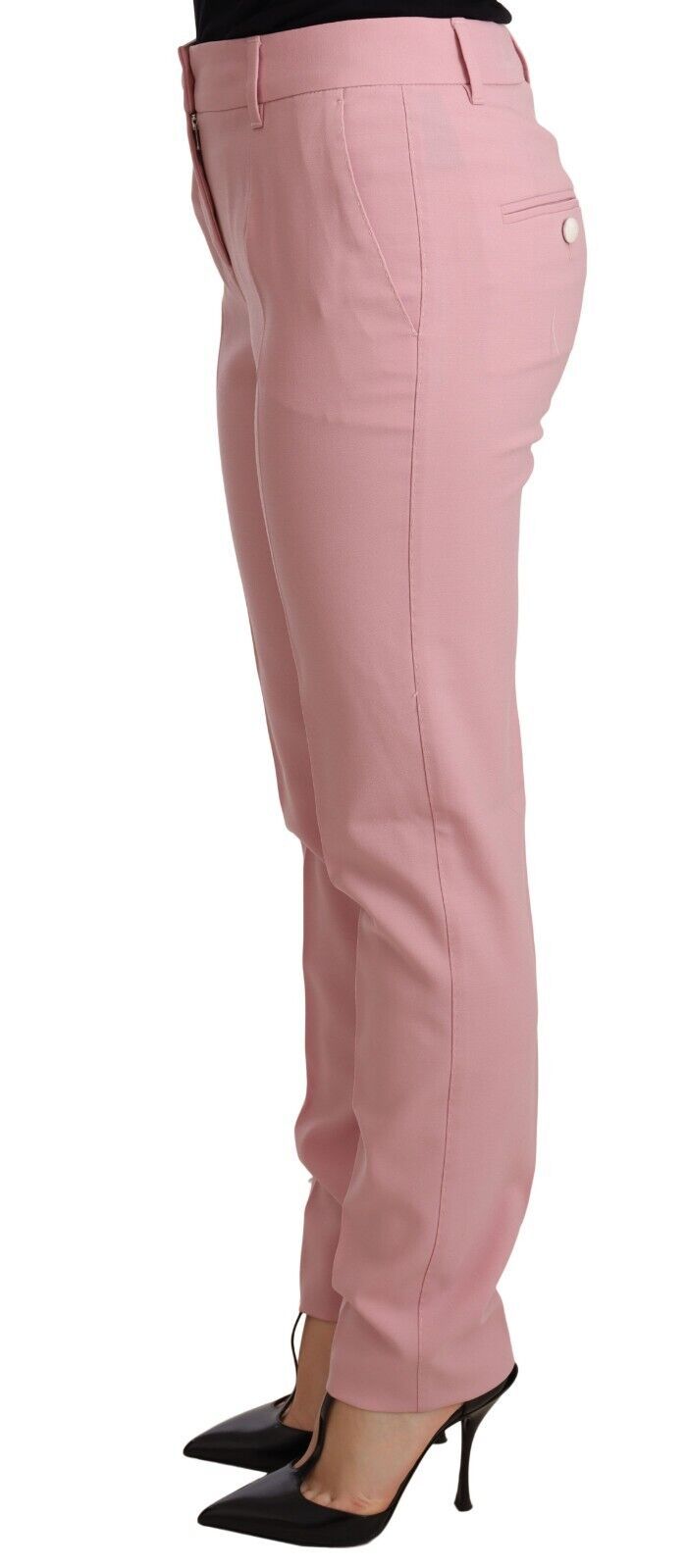 Dolce & Gabbana Elegant Pink Tapered Wool Trousers Dolce & Gabbana