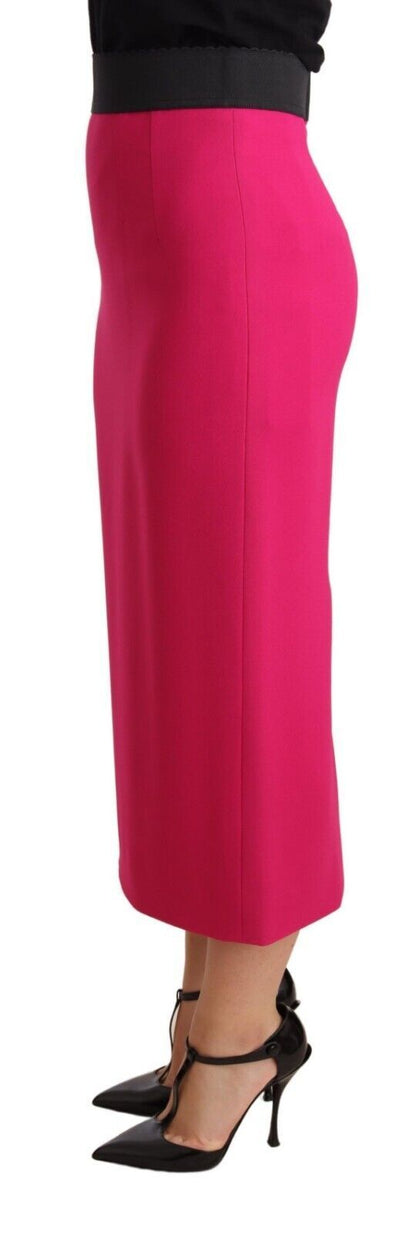 Dolce & Gabbana Elegant High-Waisted Pencil Skirt in Pink Dolce & Gabbana