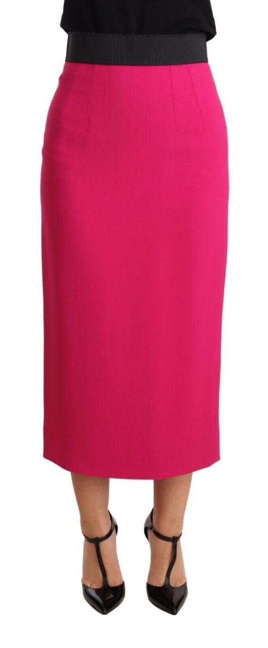 Dolce & Gabbana Elegant High-Waisted Pencil Skirt in Pink Dolce & Gabbana