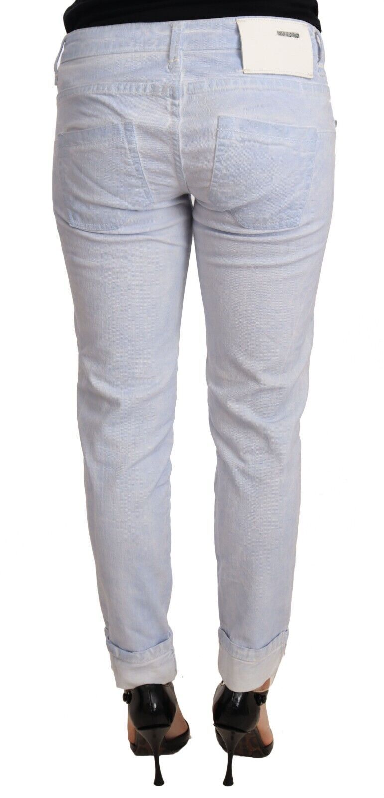 Acht Light Blue Cotton Push Up Denim Jeans Acht