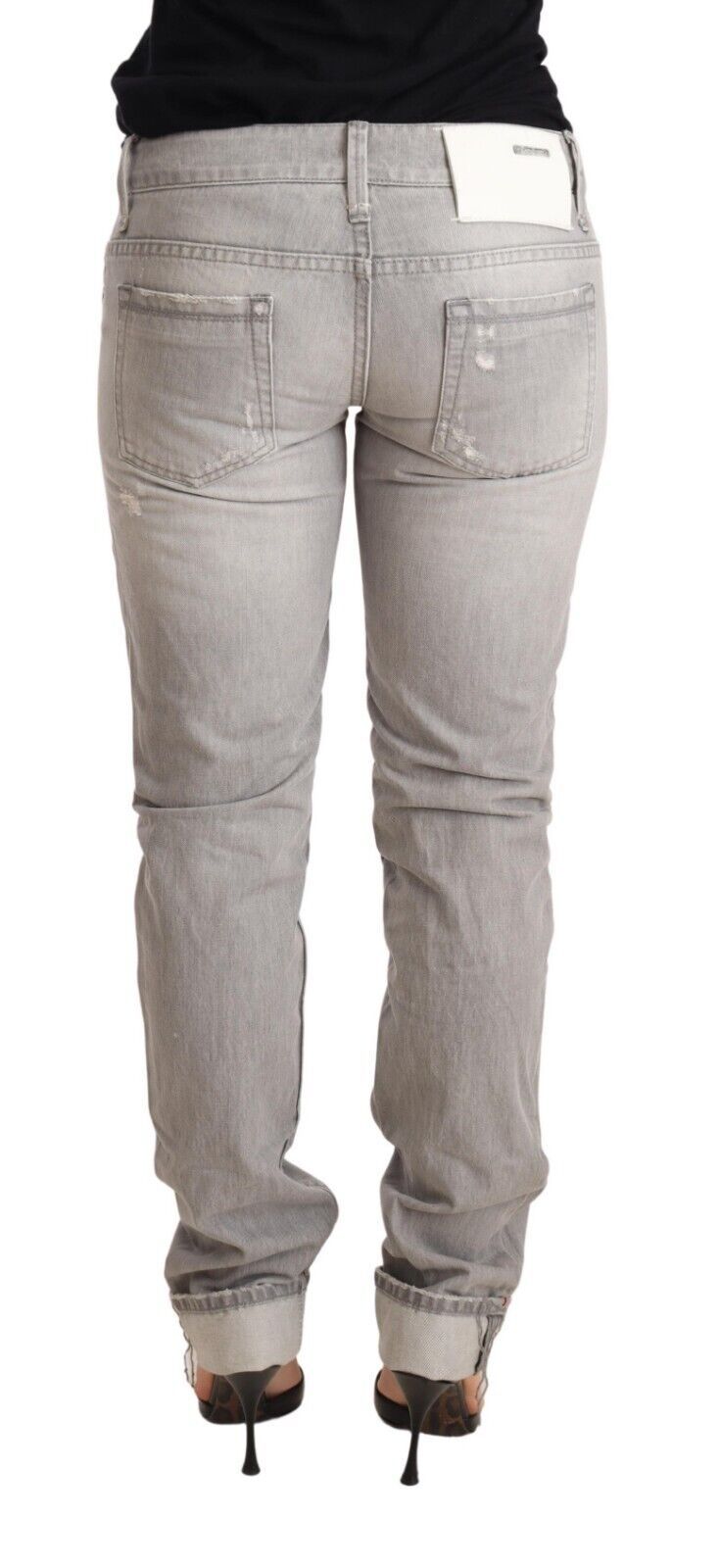 Acht Chic Slim Fit Tattered Gray Wash Jeans Acht