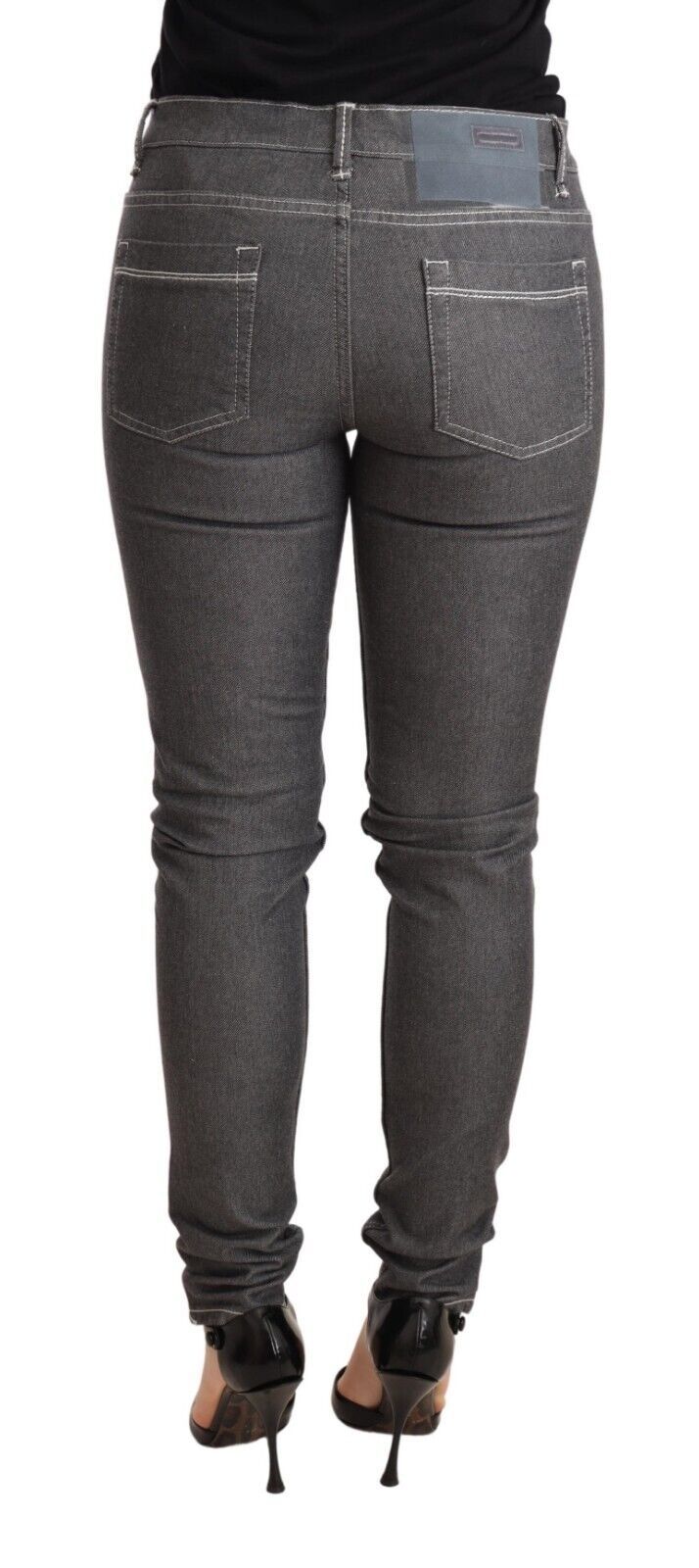 Acht Elegant Gray Mid Waist Skinny Jeans Acht