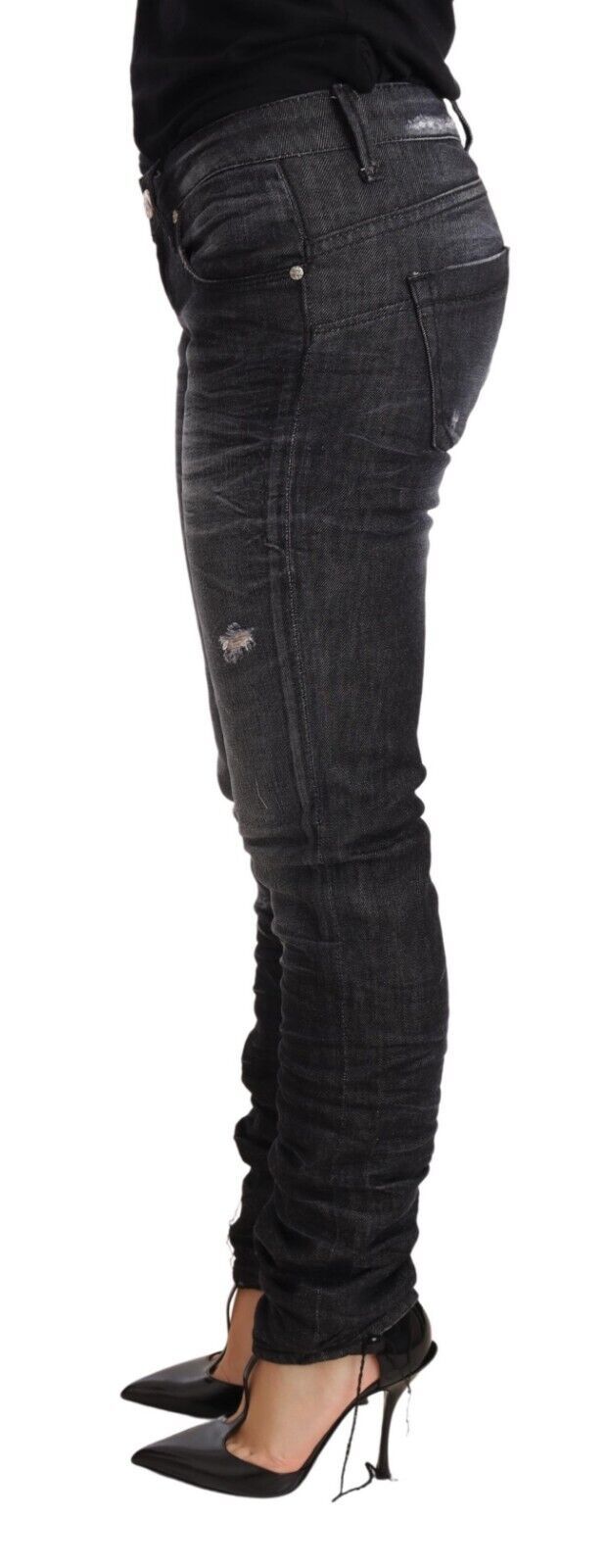 Acht Elegant Low Waist Skinny Black Denim Acht