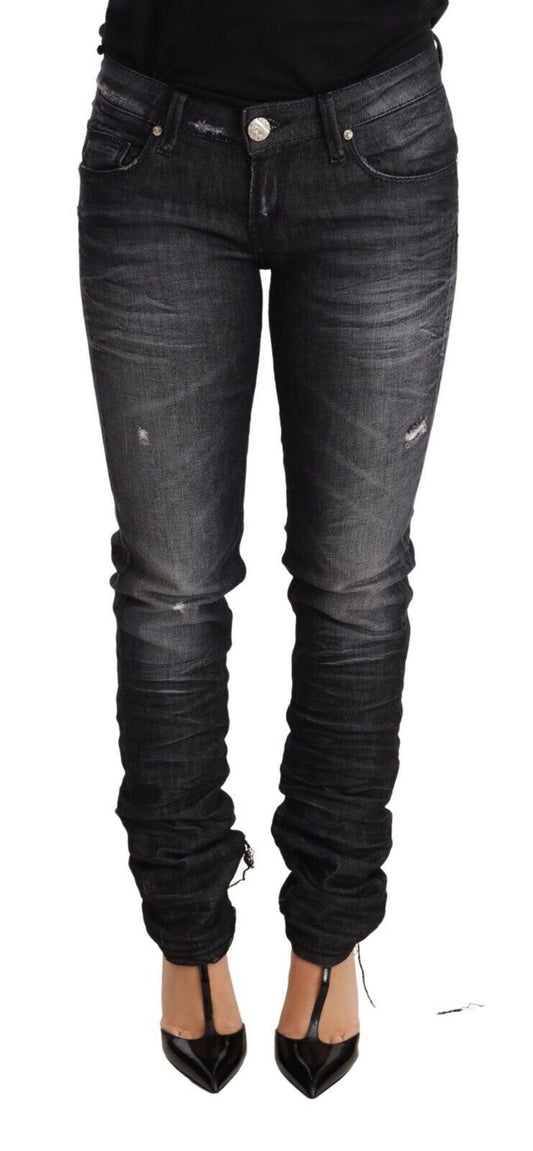 Acht Elegant Low Waist Skinny Black Denim Acht