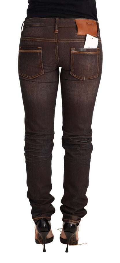 Acht Chic Low Waist Skinny Brown Jeans Acht