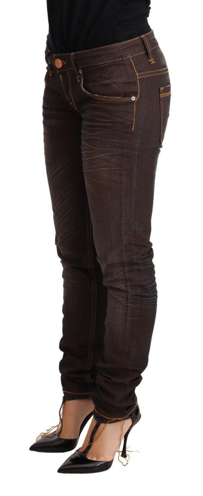 Acht Chic Low Waist Skinny Brown Jeans Acht