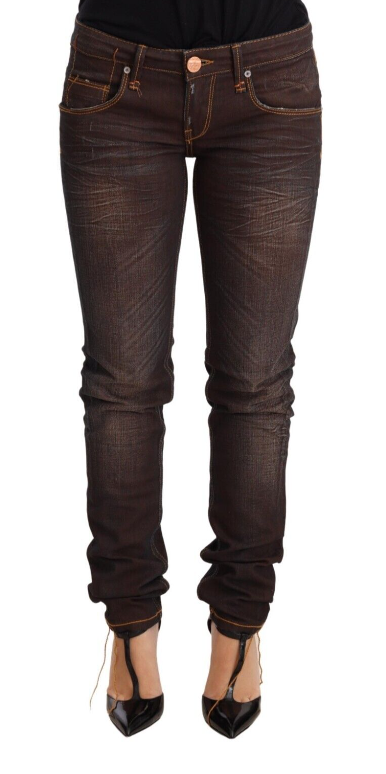 Acht Chic Low Waist Skinny Brown Jeans Acht