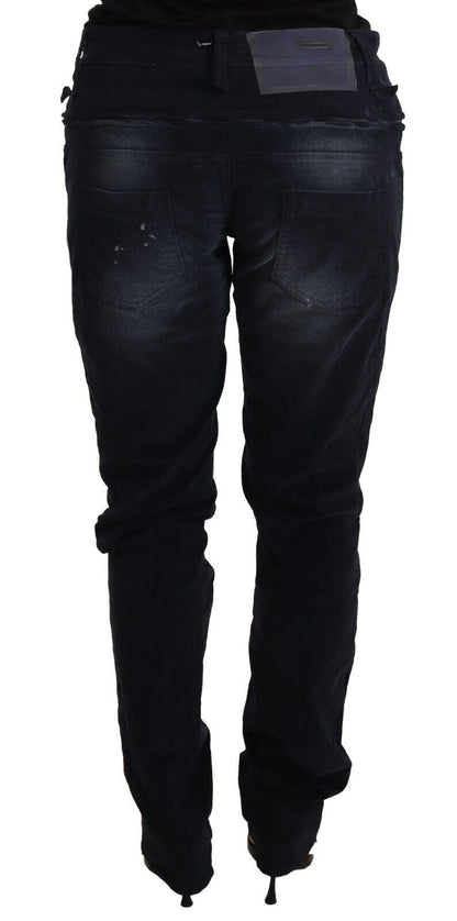 Acht Elegant Dark Blue Slim-Fit Denim Acht