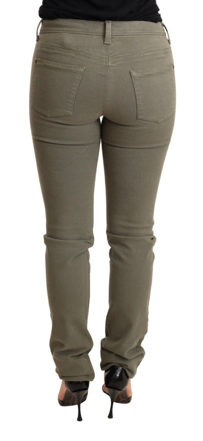 Ermanno Scervino Chic Green Low Waist Skinny Jeans Ermanno Scervino