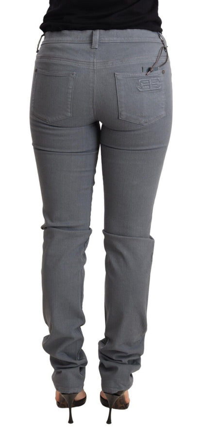 Ermanno Scervino Sleek Gray Low Waist Skinny Jeans Ermanno Scervino