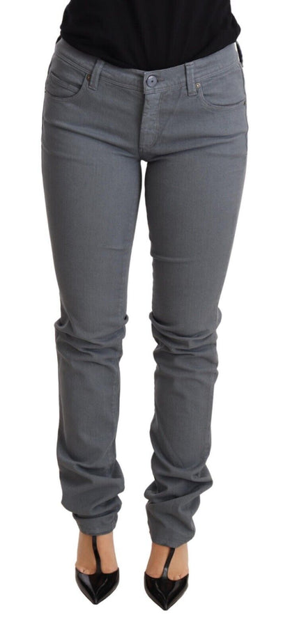 Ermanno Scervino Sleek Gray Low Waist Skinny Jeans Ermanno Scervino