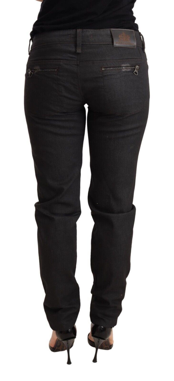 Ermanno Scervino Chic Black Low Waist Skinny Jeans Ermanno Scervino