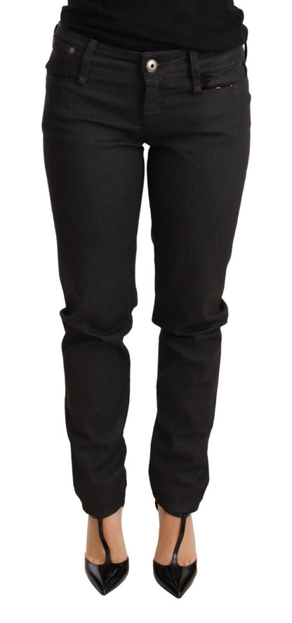 Ermanno Scervino Chic Black Low Waist Skinny Jeans Ermanno Scervino