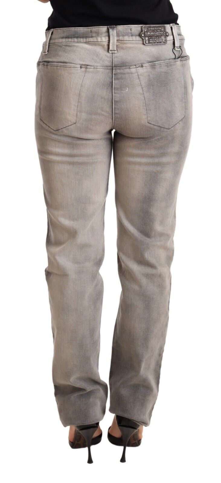 Ermanno Scervino Chic Gray Washed Low Waist Skinny Jeans Ermanno Scervino