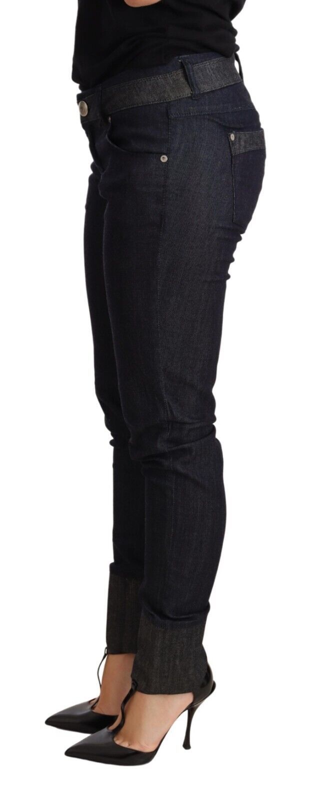 Ermanno Scervino Chic Dark Blue Skinny Trouser Jeans Ermanno Scervino