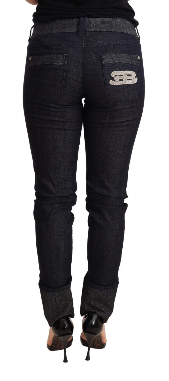 Ermanno Scervino Chic Dark Blue Skinny Trouser Jeans Ermanno Scervino