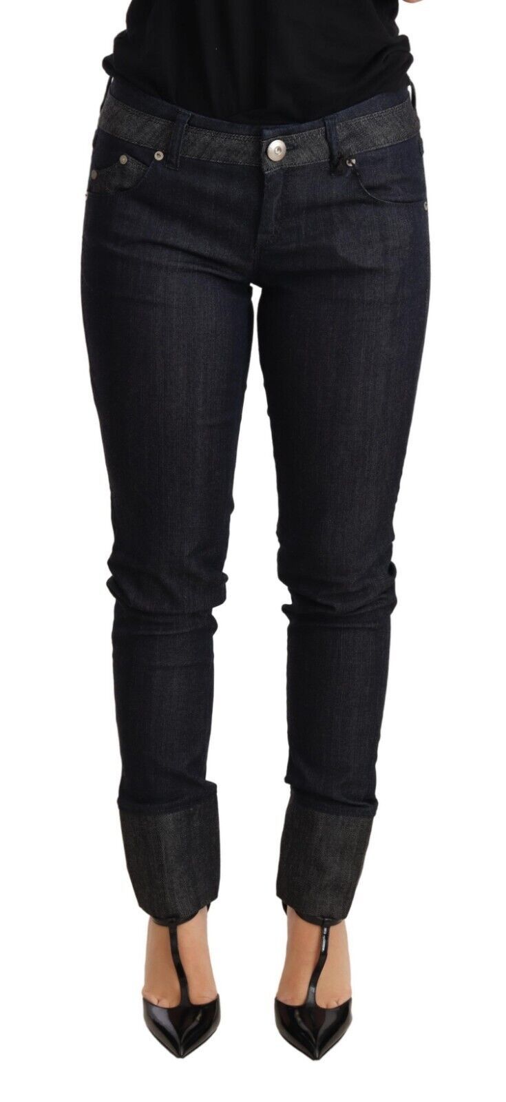 Ermanno Scervino Chic Dark Blue Skinny Trouser Jeans Ermanno Scervino