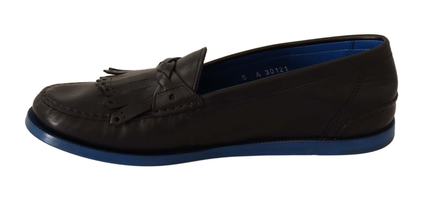 Dolce & Gabbana Italian Luxury Leather Tassel Loafers Dolce & Gabbana