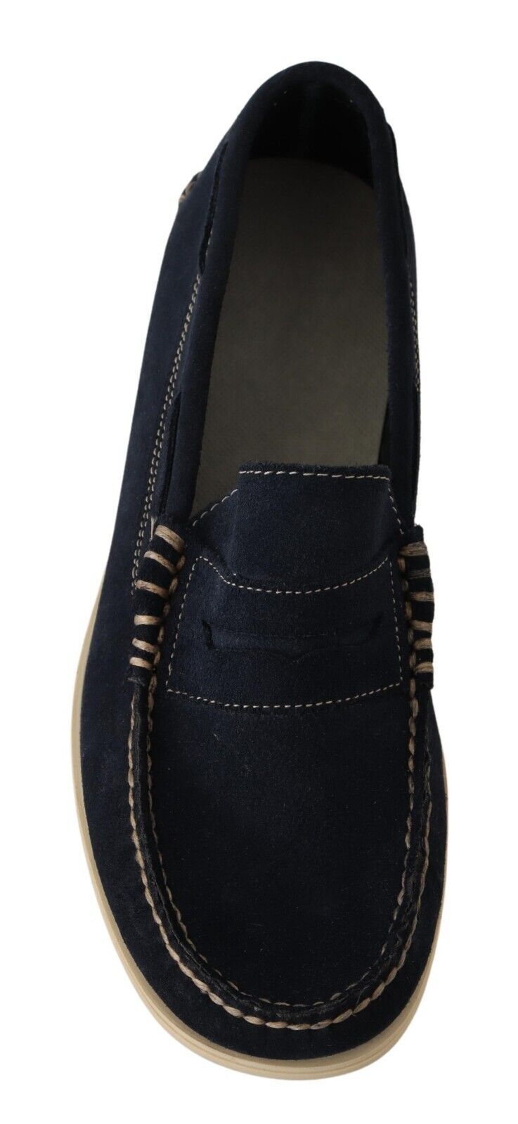 Pollini Chic Suede Blue Moccasins for Men Pollini