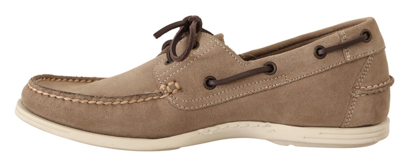 বিচক্ষণ ভদ্রলোকের জন্য Pollini মার্জিত বেইজ Suede Moccasins