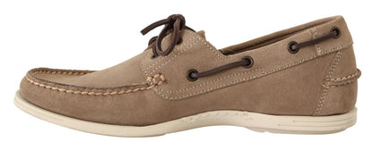 Pollini Elegant Beige Suede Moccasins for the Discerning Gentleman Pollini