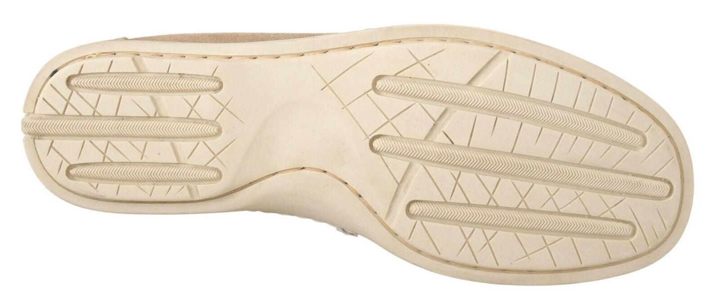 Pollini Elegant Beige Suede Moccasins for the Discerning Gentleman Pollini