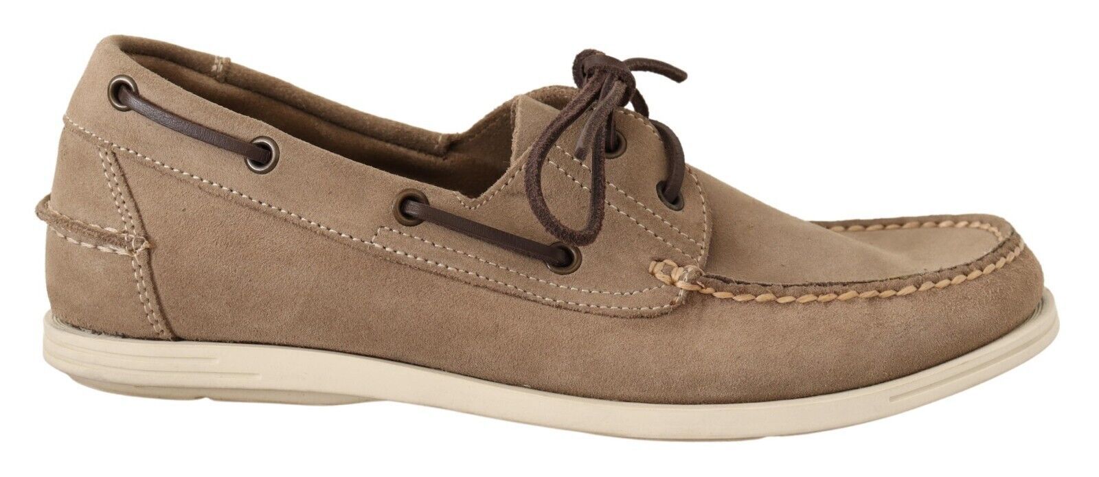 বিচক্ষণ ভদ্রলোকের জন্য Pollini মার্জিত বেইজ Suede Moccasins