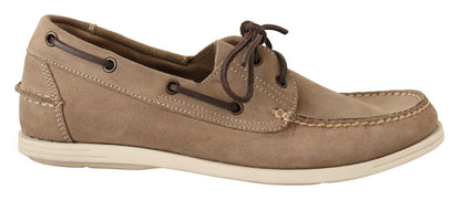 Pollini Elegant Beige Suede Moccasins for the Discerning Gentleman Pollini