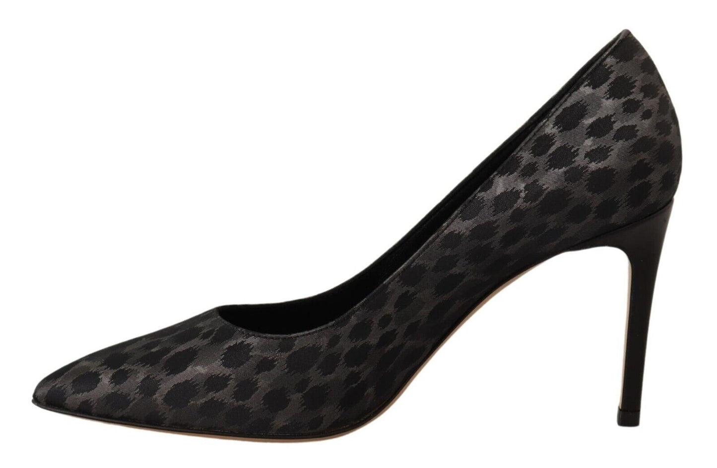 Sofia Elegant Black Leopard Print Leather Heels Sofia