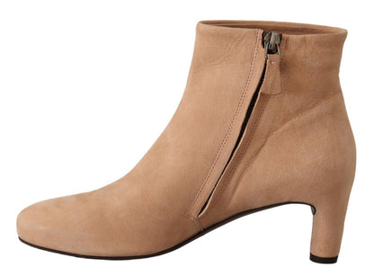 DEL CARLO Elegant Beige Leather Boots DEL CARLO