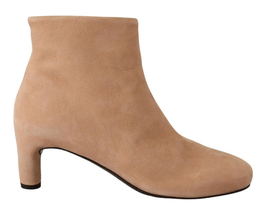 DEL CARLO Elegant Beige Leather Boots DEL CARLO