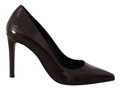 Sofia Elegant Brown Leather Heels Pumps Sofia