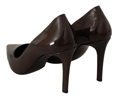 Sofia Elegant Brown Leather Heels Pumps Sofia