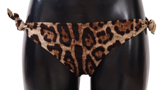 Dolce & Gabbana Elegant Leopard Print Bikini Bottom Dolce & Gabbana