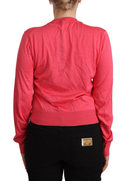 Dolce & Gabbana Elegant Pink Silk Crewneck Sweater Dolce & Gabbana