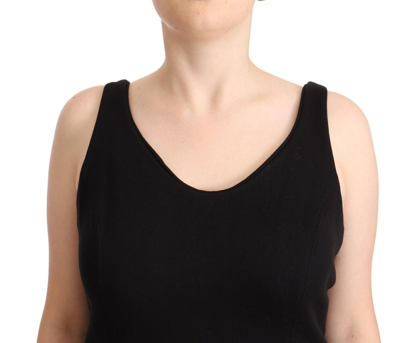 Ermanno Scervino Chic Sleeveless Designer Tank Top in Black Ermanno Scervino