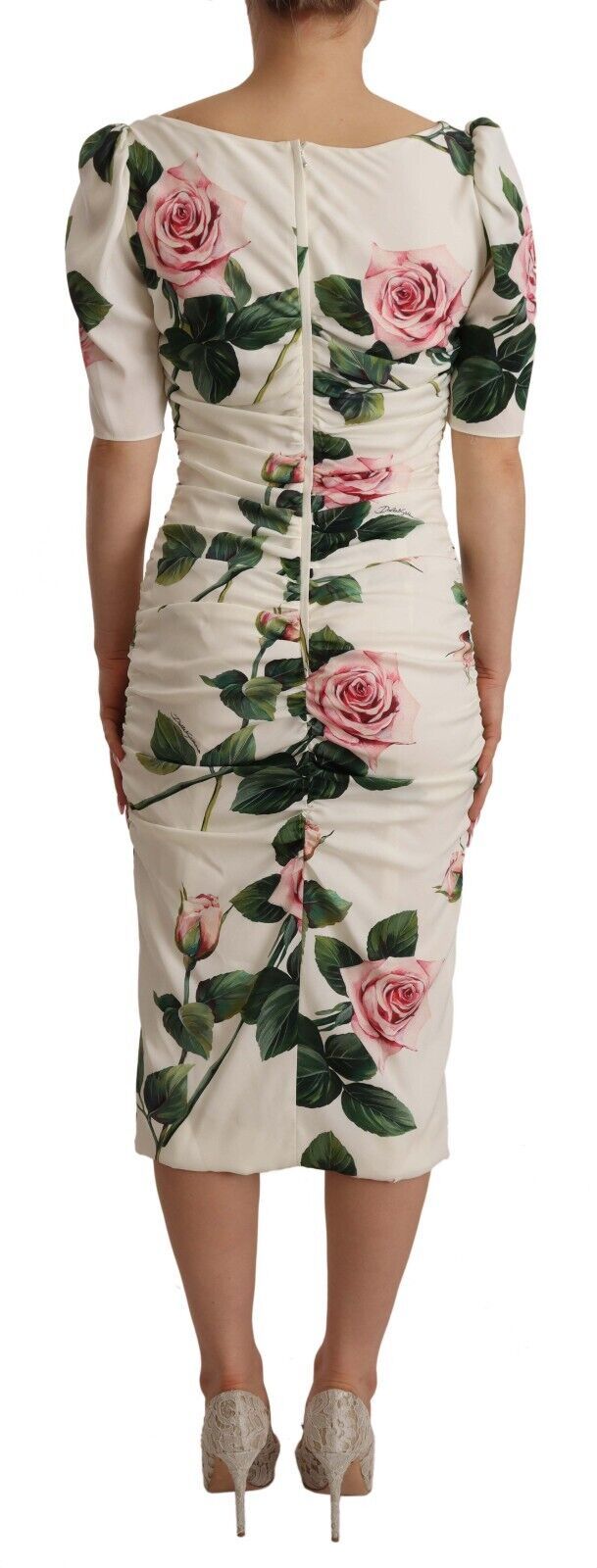 Dolce & Gabbana Elegant White Floral Sheath Dress Dolce & Gabbana