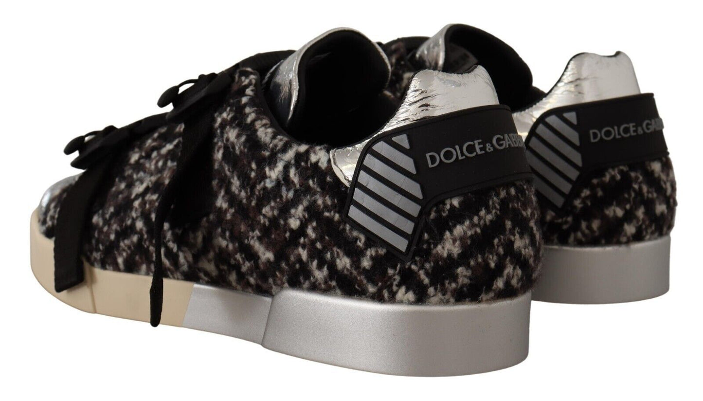 Dolce & Gabbana Silver Elegance Leather Sneakers Dolce & Gabbana