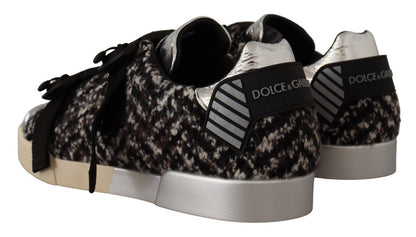 Dolce & Gabbana Silver Elegance Leather Sneakers Dolce & Gabbana