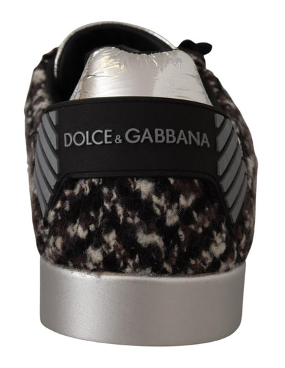 Dolce & Gabbana Silver Elegance Leather Sneakers Dolce & Gabbana