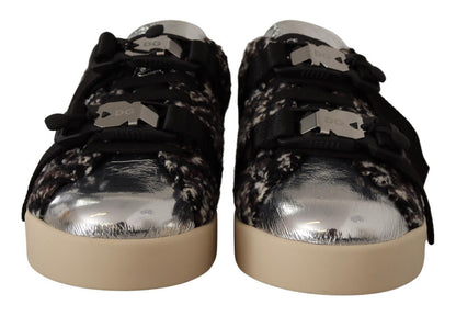 Dolce & Gabbana Silver Elegance Leather Sneakers Dolce & Gabbana