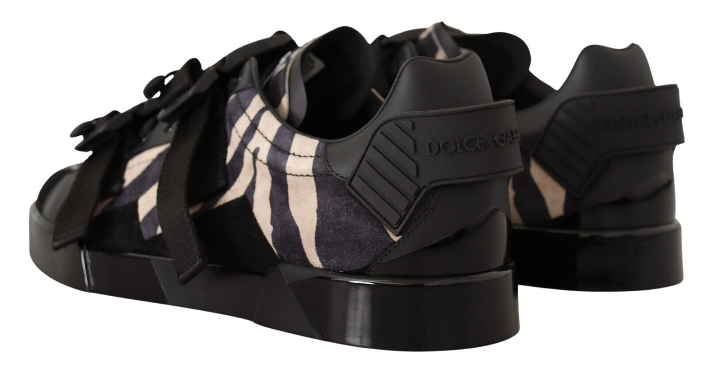 Dolce & Gabbana Zebra Suede Low Top Fashion Sneakers Dolce & Gabbana